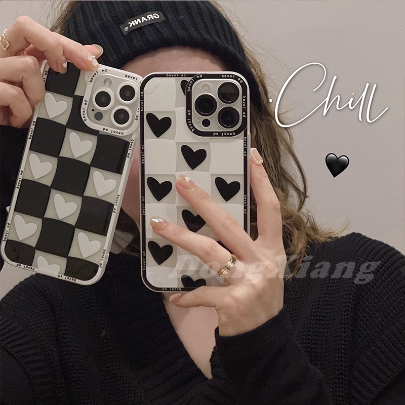 Soft Case TPU Transparan Motif Hati Untuk Hp iPhone 7 8 X XR XS Max 6 6s 7 8 Plus SE 2020 iPhone 12 11 Pro Max 13 13Pro Max