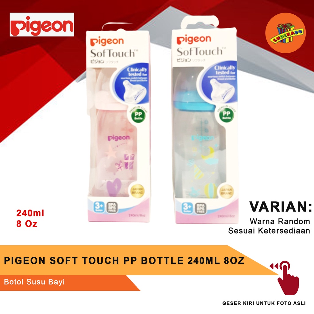 PIGEON BOTOL SUSU SOFT TOUCH PP BOTTLE 240ml - Botol Susu