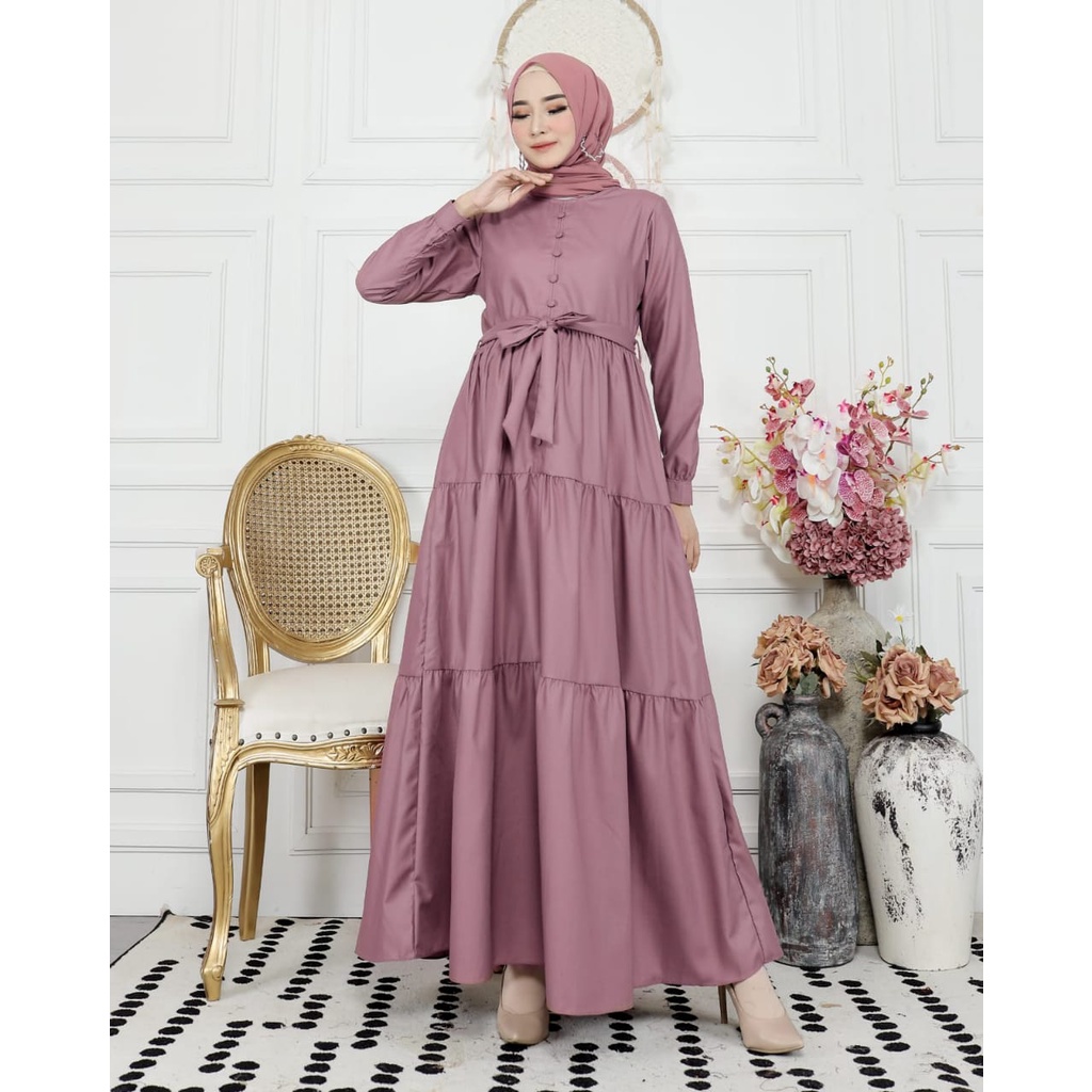 BAJUKUU STORE / Gamis Katun Toyobo Premium Terbaru Polos Jumbo Hitam Murah Remaja Baju Lebaran Terla