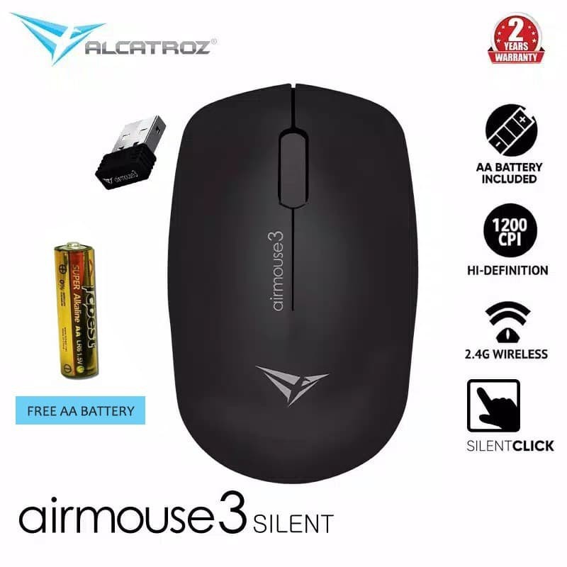 Alcatroz AirMouse 3 Silent Wireless 2.4GHz - Hi Definition Optical Mouse