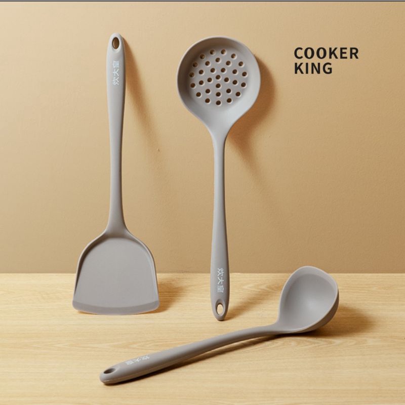 Cooker King Set Panci Granite Coating Anti Lengket Creme Series (isi 3 pcs Panci + Steamer)