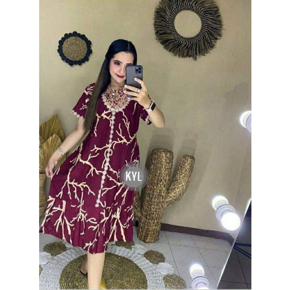 DASTER ARAB RENDA MOTIF BAMBU/DASTER BORKAT/DASTER RENDA REMPEL-Marun akar