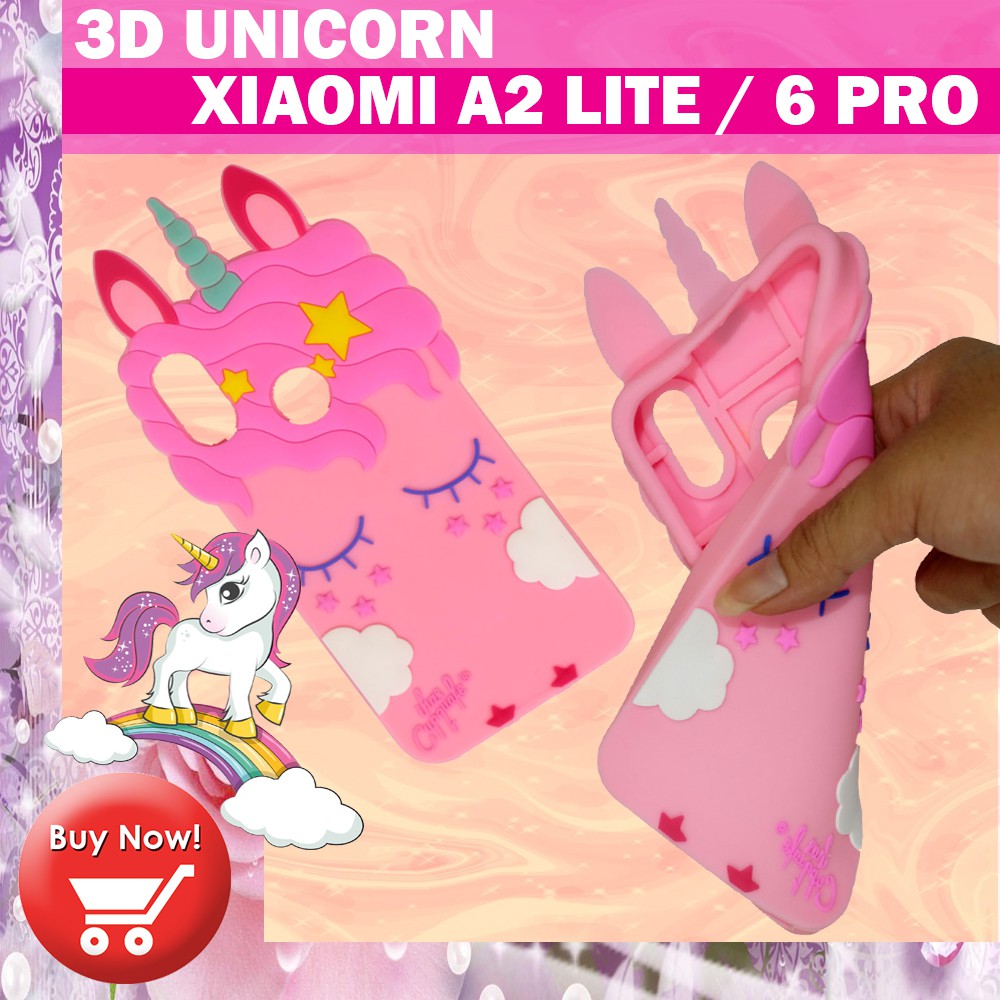 3D Cartoon Unicorn Case Xiaomi MI A2 Lite / 6 Pro Softcase 4D Xiaomi MI A2 Lite / 6 Pro Silikon Case