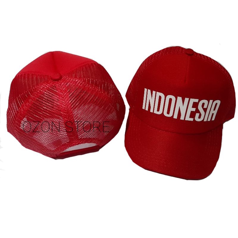 Topi trucker Indonesia raya berjaya merdeka merah putih bersatu