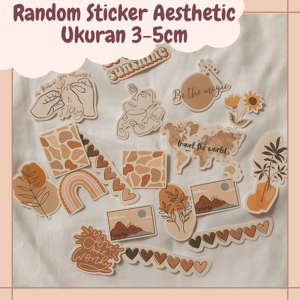 

Sticker Aesthetic Sticker Jurnal Scrapbook Sticker Random 18 PCS VINYL