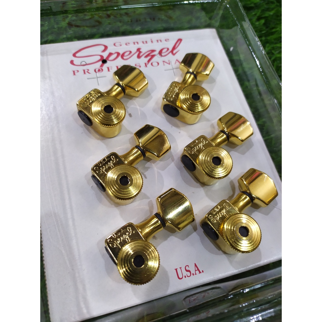 Dryer Gitar Sperzel Locking Tuning Machine Head Inline 6 Gold Ori USA