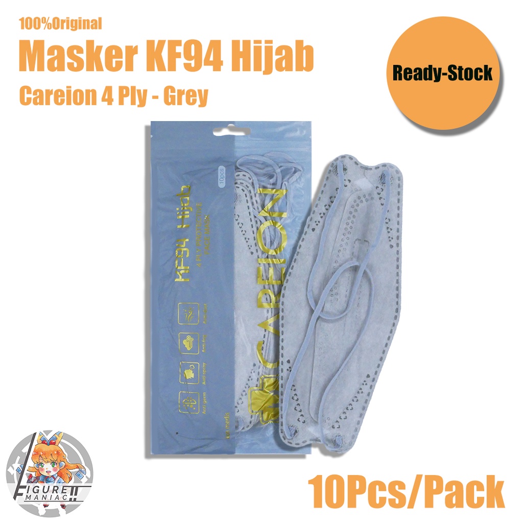 Figure Maniac - Masker Hijab KF94 Careion Dewasa Original 4 Ply Pack isi 10 Pcs