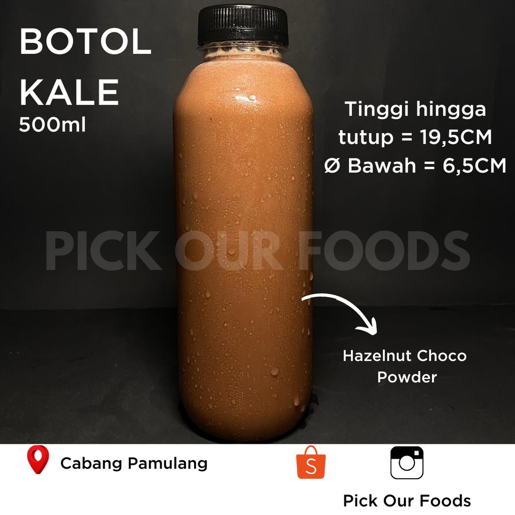 Botol Kale 500 ML / Kick 500 ML / Botol Jus / Botol Pet / Botol Kotak / Botol Minuman / Botol Kale