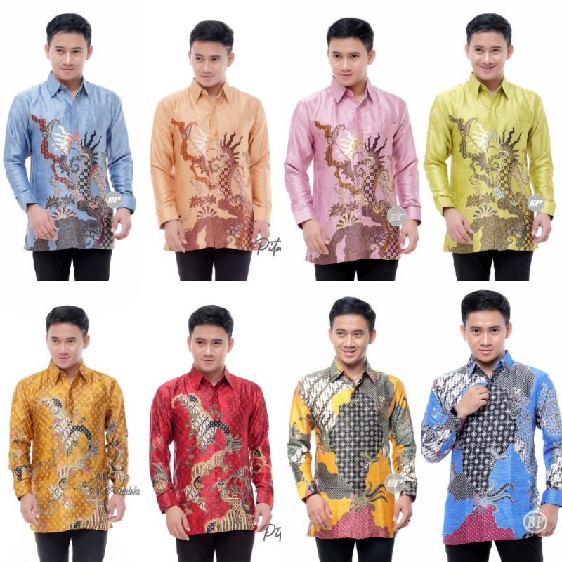 Kemeja Batik Prabu Bahan Semi Sutra Super Reguler Fit A527.