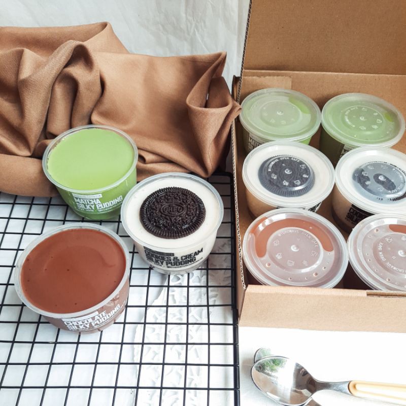 

[Harga 9 Cup] Silky Pudding Special Box 1 | Chocolate, Cookies & Cream, Matcha