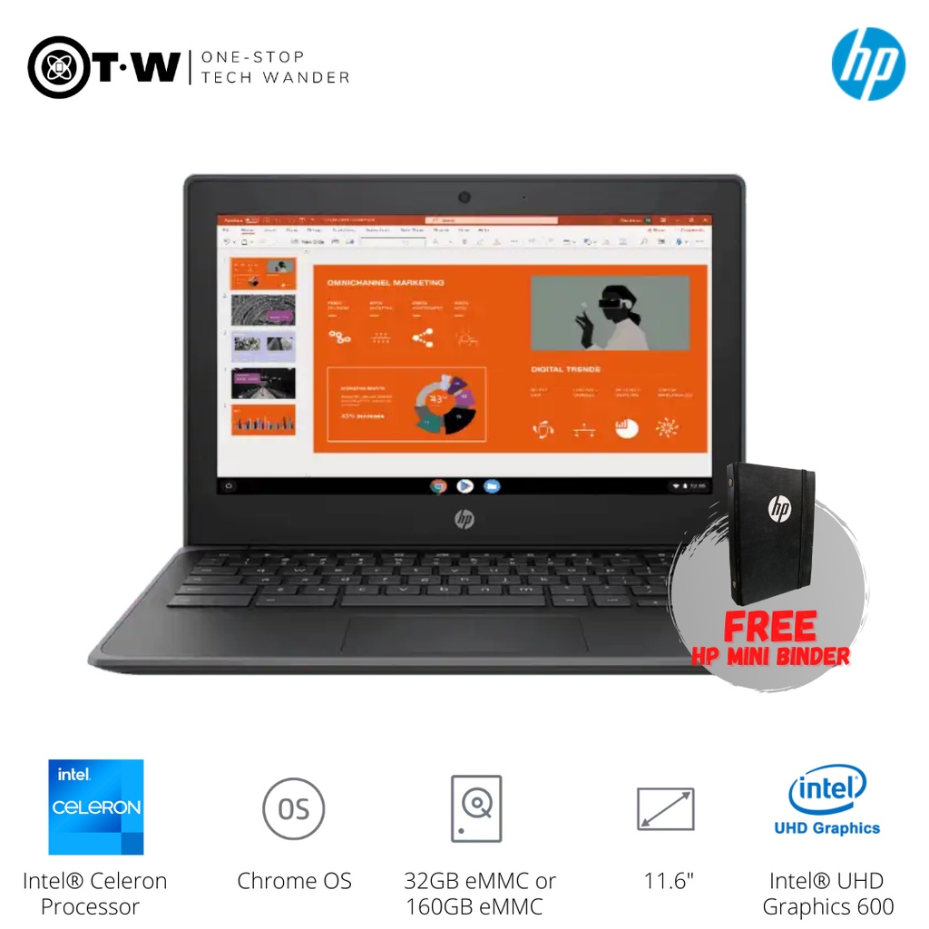 HP CHROMEBOOK 11 inch - INTEL N4020 RAM 4GB 32GB/160GB 11.6 HD CHROME OS