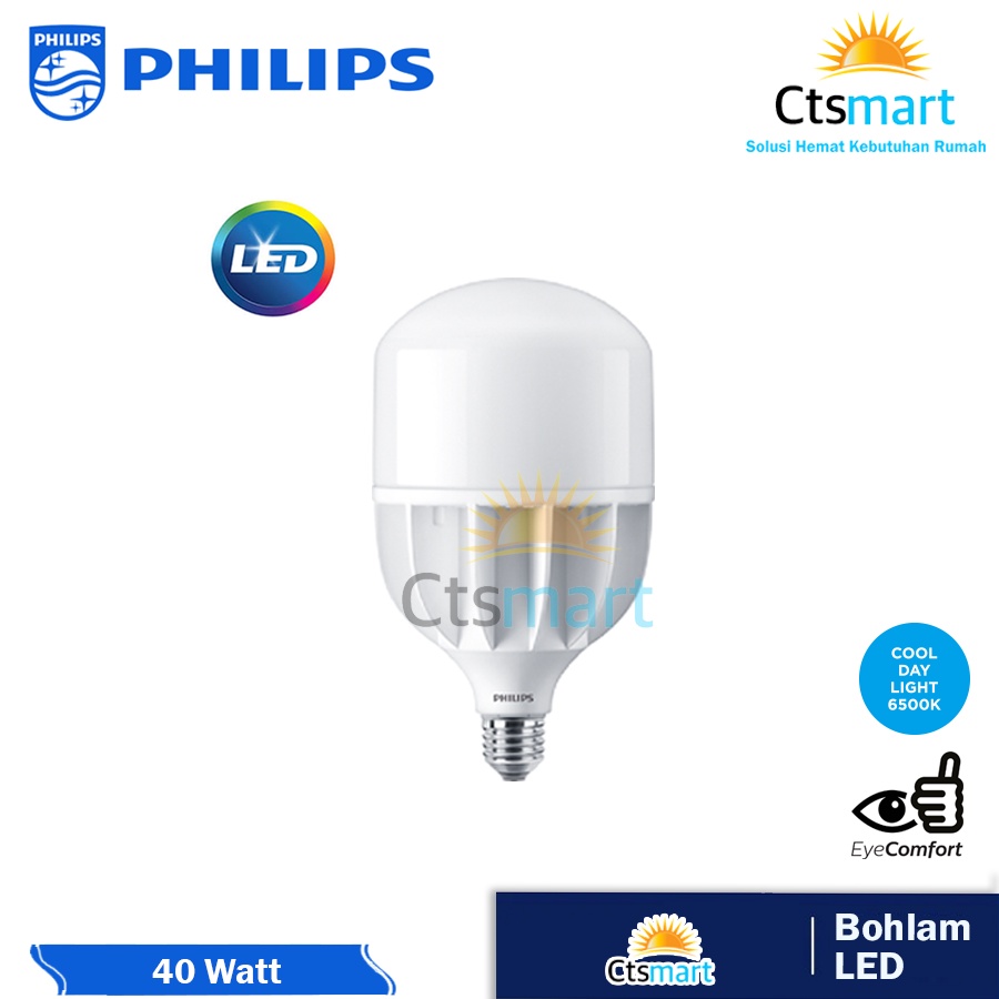Lampu Bohlam LED Philips 40 Watt 40W 40Watt 40 W (Nyala Putih)