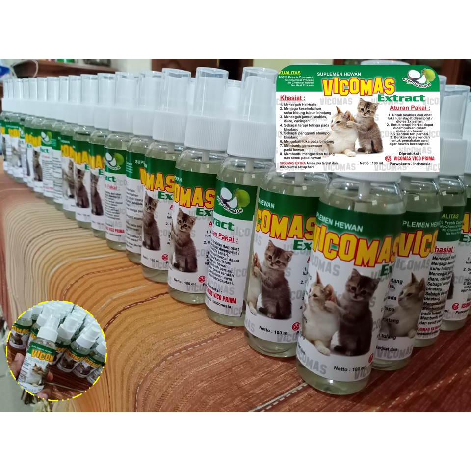 Obat Mencret Anak Kucing  | Vco Vicomas Extract Spray 100ml