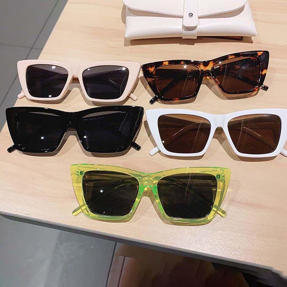 Mxbeauty Kacamata Hitam Mata Kucing Fashion Punk Hip Pop Motif Leopard Segitiga Kotak Hitam Gaya Korea Sunglasses