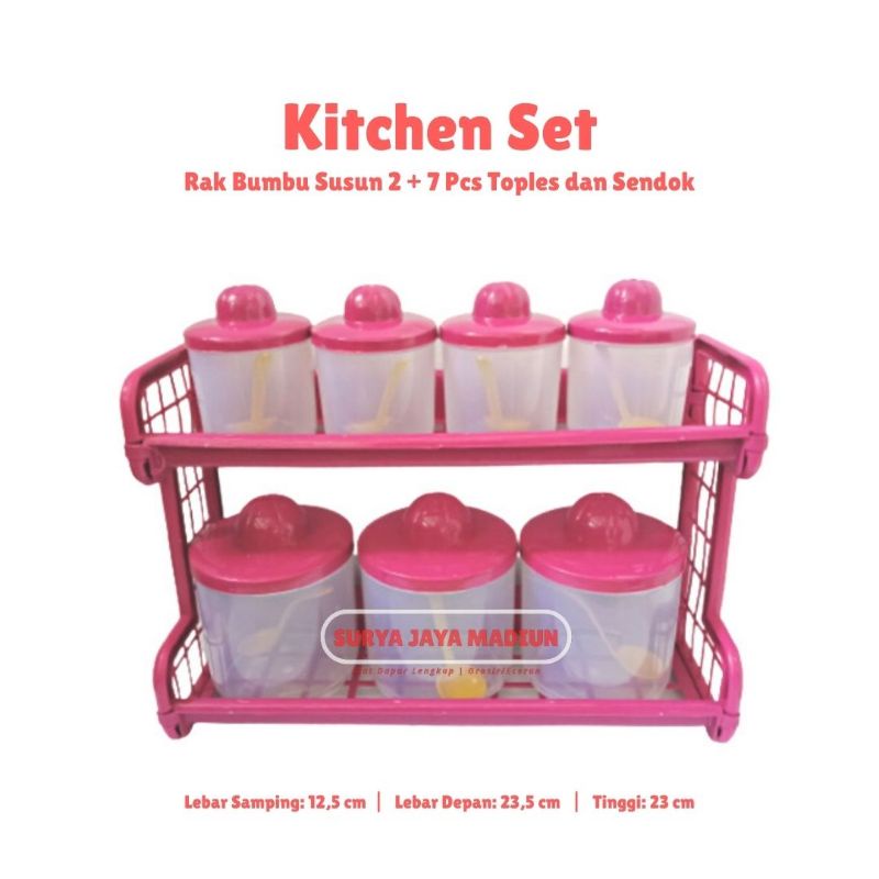 Rak Wadah Bumbu Susun | Kitchen Set Isi 7
