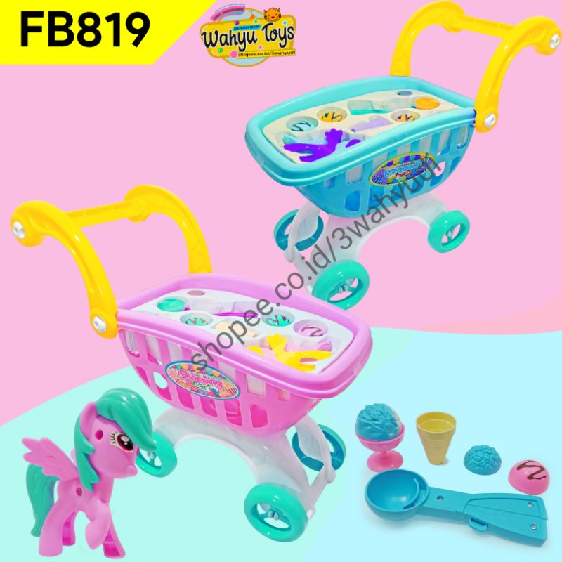 MAINAN TROLLEY ICE CREAM KUDA PONI JUMBO TROLI ISI ES KRIM BESAR MAINAN ANAK PEREMPUAN STROLLER TROL
