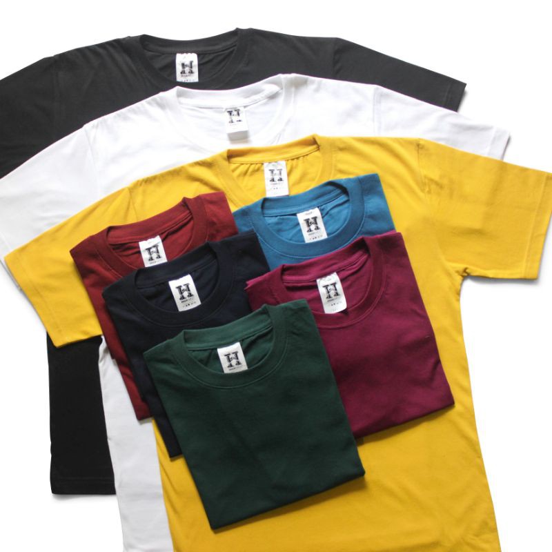 (30 Warna) Kaos Polos Lengan Pendek Pria/Wanita Cotton COmbed 30s M L XL Katalog I