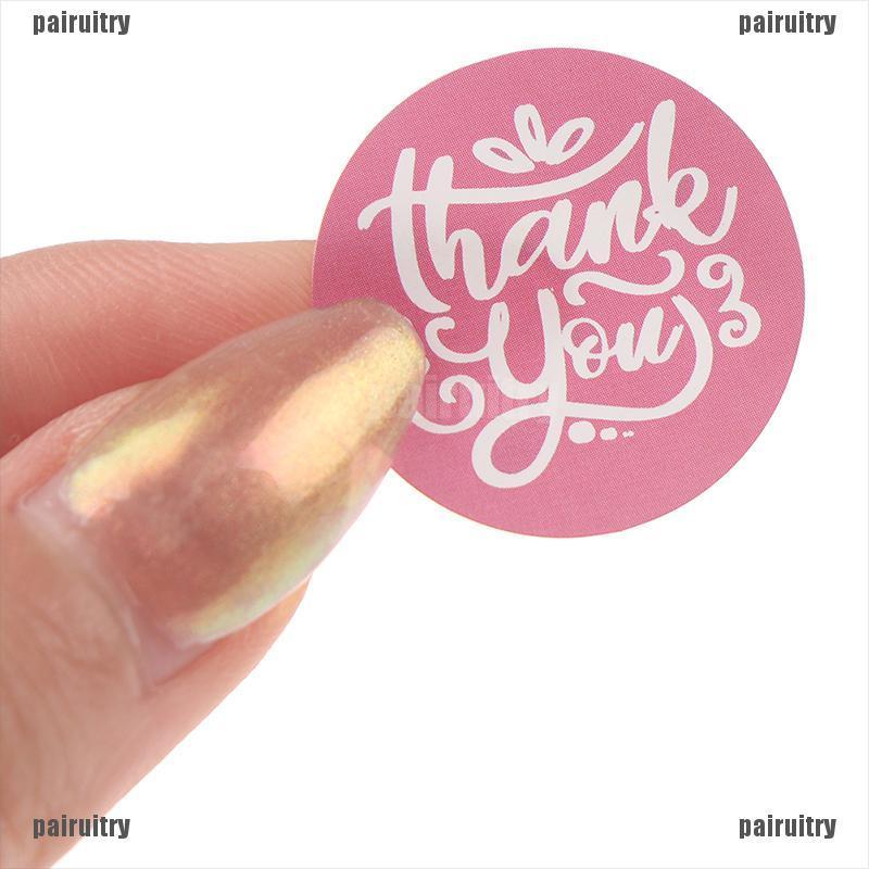 500 Pcs Stiker label Segel Desain thank you Untuk Scrapbook