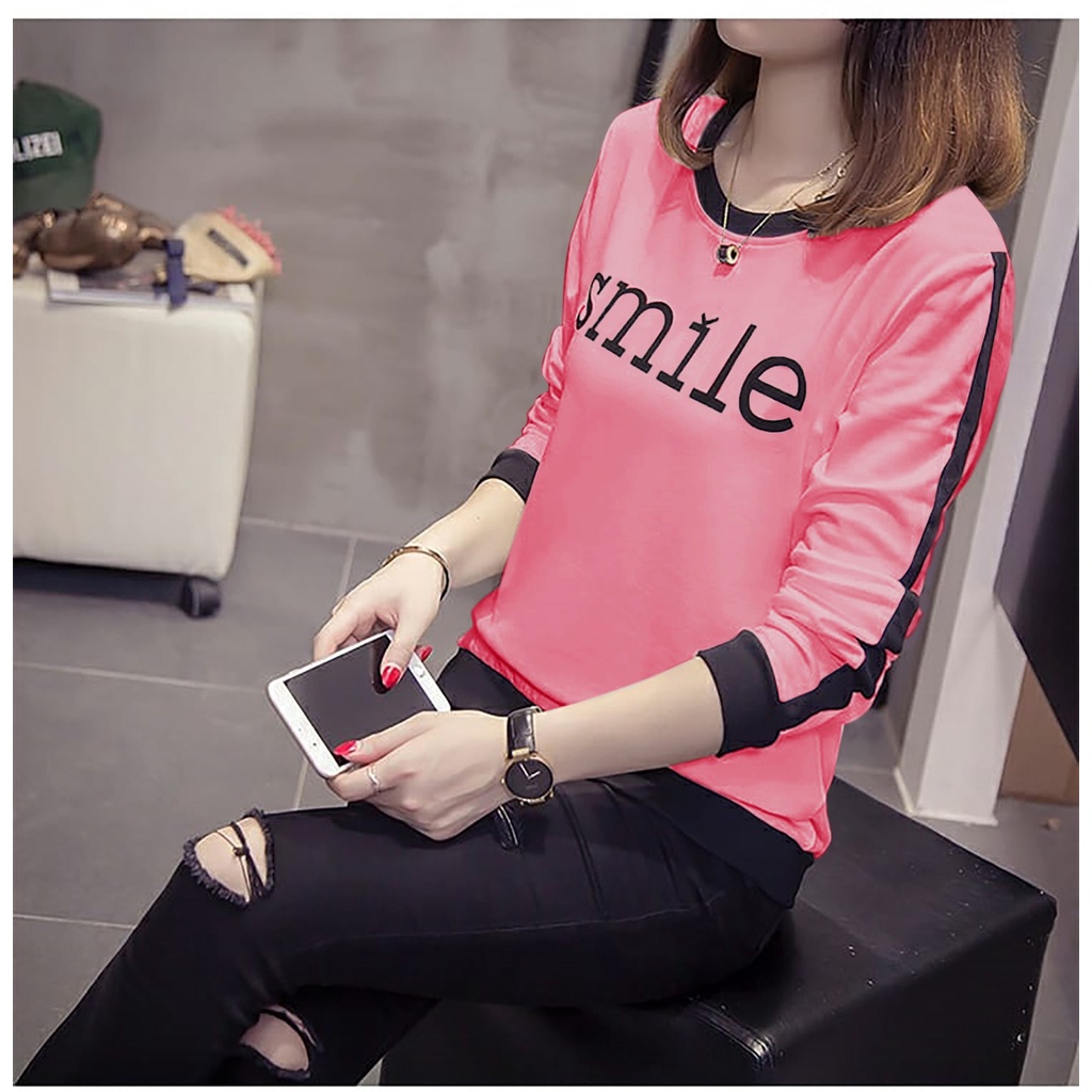 baju distro smile girl wanita terbaru-kaos cewek keren kekinian-baju trendy wanita terlaris