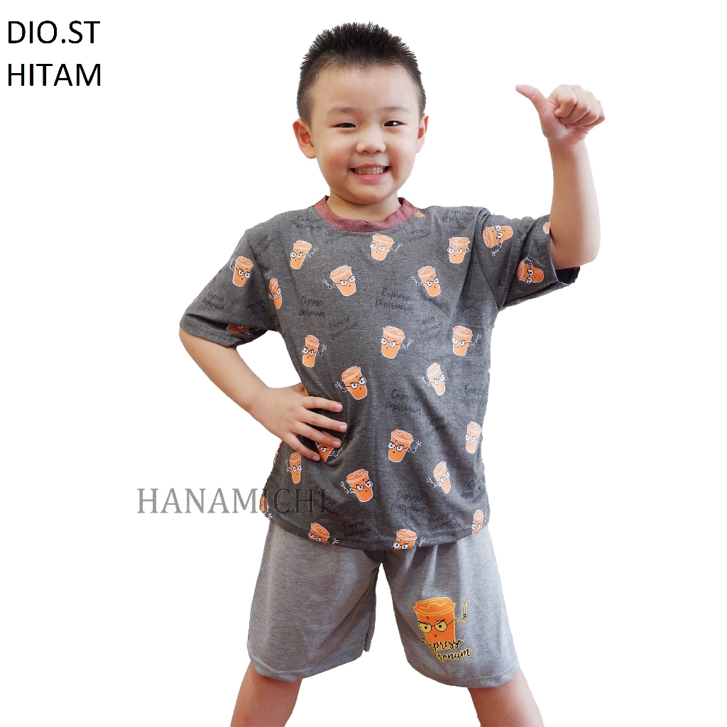 Hanamichi DIO.ST Baju Tidur Setelan Anak Lengan Pendek