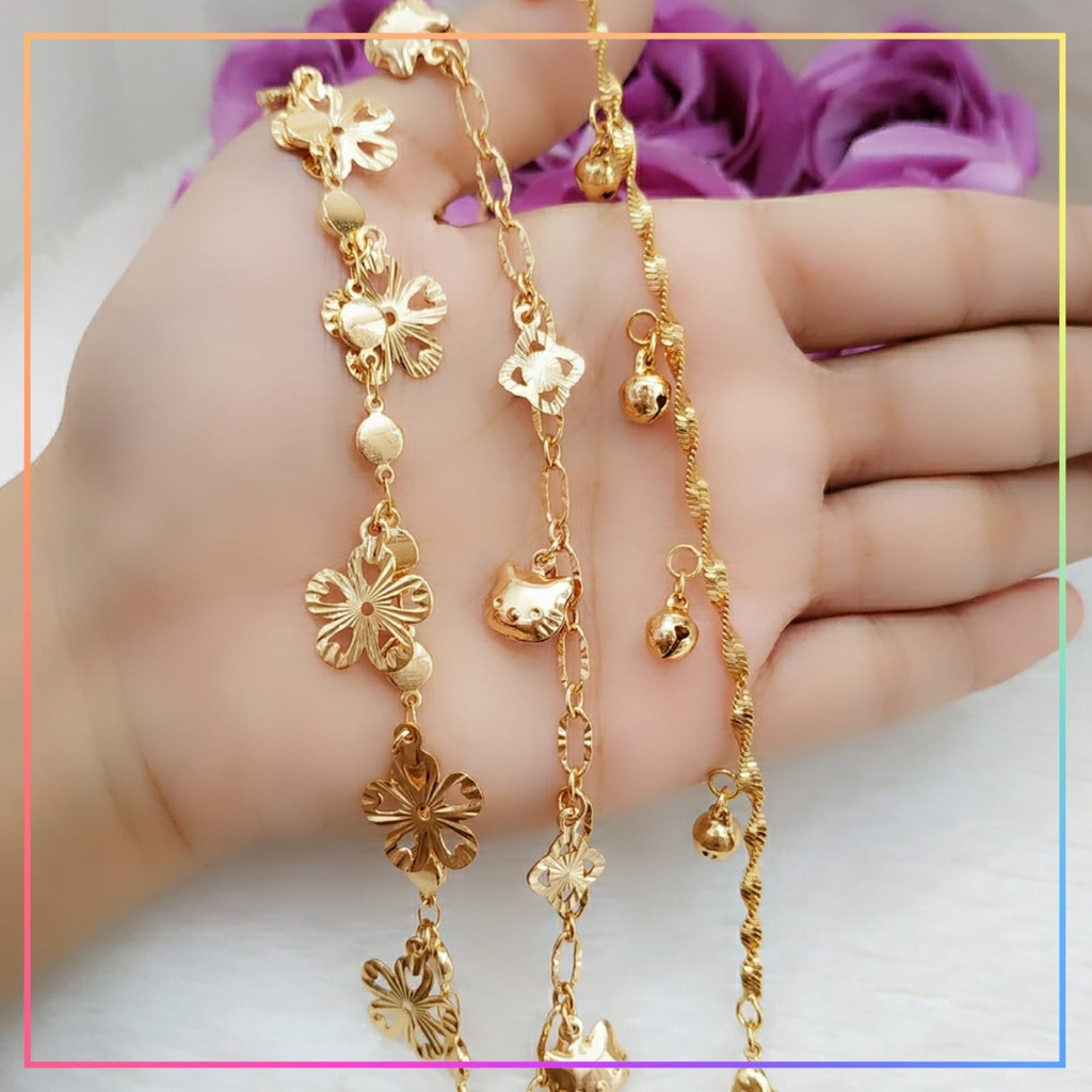 Gelang xuping gelang dewasa jurai spiral mainan bulat cantik perhiasan lapis emas gold GL 221