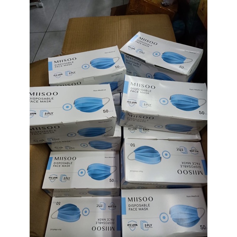 `ღ´ PHINKL `ღ´ (Per box isi 50) Masker mulut wajah  3 ply tiga lapis 3ply medis anti kuman dewasa