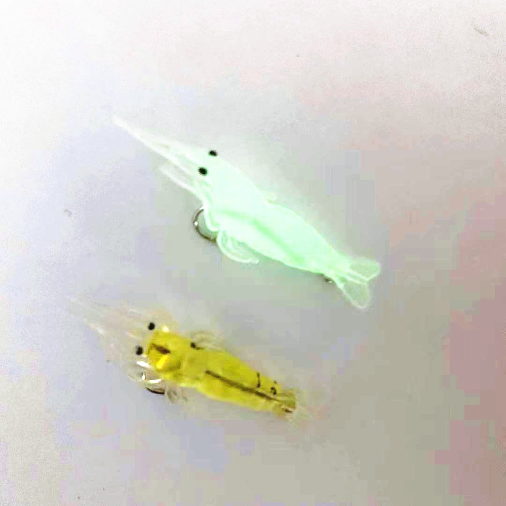 Shengyao 1Pcs Soft Shrimp Umpan Pancing 4cm/1g Swimbait Fishing Lure Umpan lembut udang Jig Kail Bass Wobbler Jigging Tackle