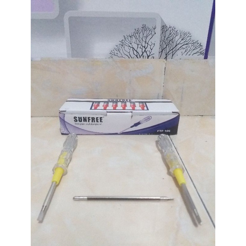 Obeng Tespen Lampu Multitester Plus & Min Bolak Balik SUNFREE Test Pen Multifungsi +/- FTP-106 SNI