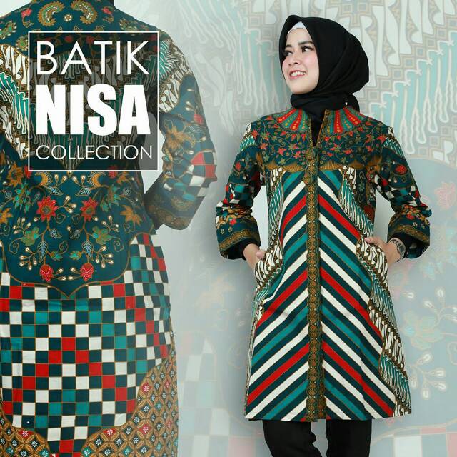 Model Baju  Batik Resleting  Depan Jualan Online Lazada