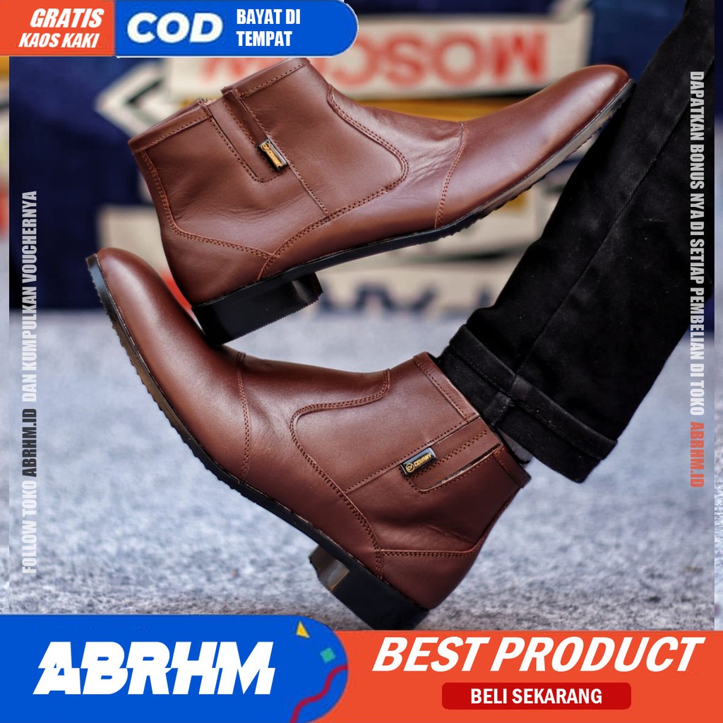 ABRHM X FOX Sepatu Formal Pria Sepatu Pria Casual Pantofel Sepatu Kasual Oxford Kerja Kantor Kuliah Kondangan Gaya Keren Kekinian Original Murah Terlaris