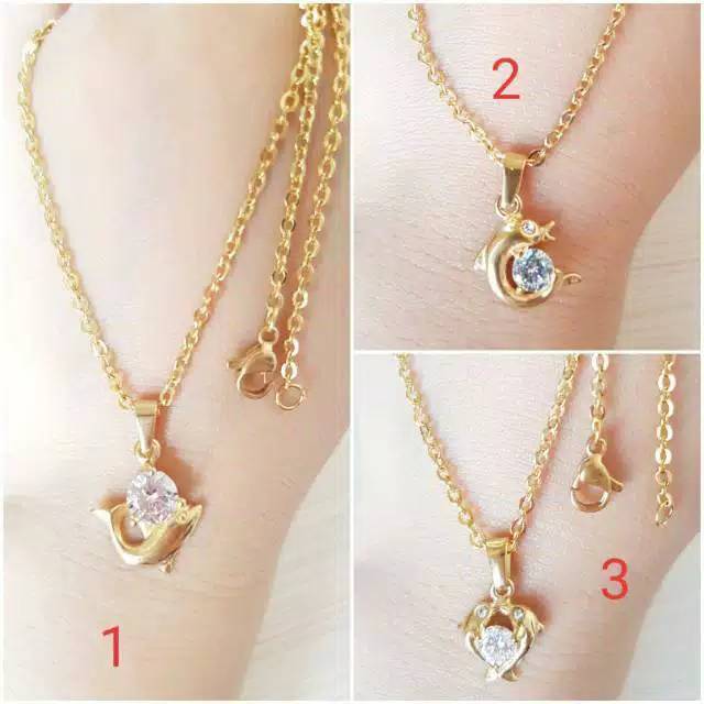 Kalung+liontin titanium asli stainless steel