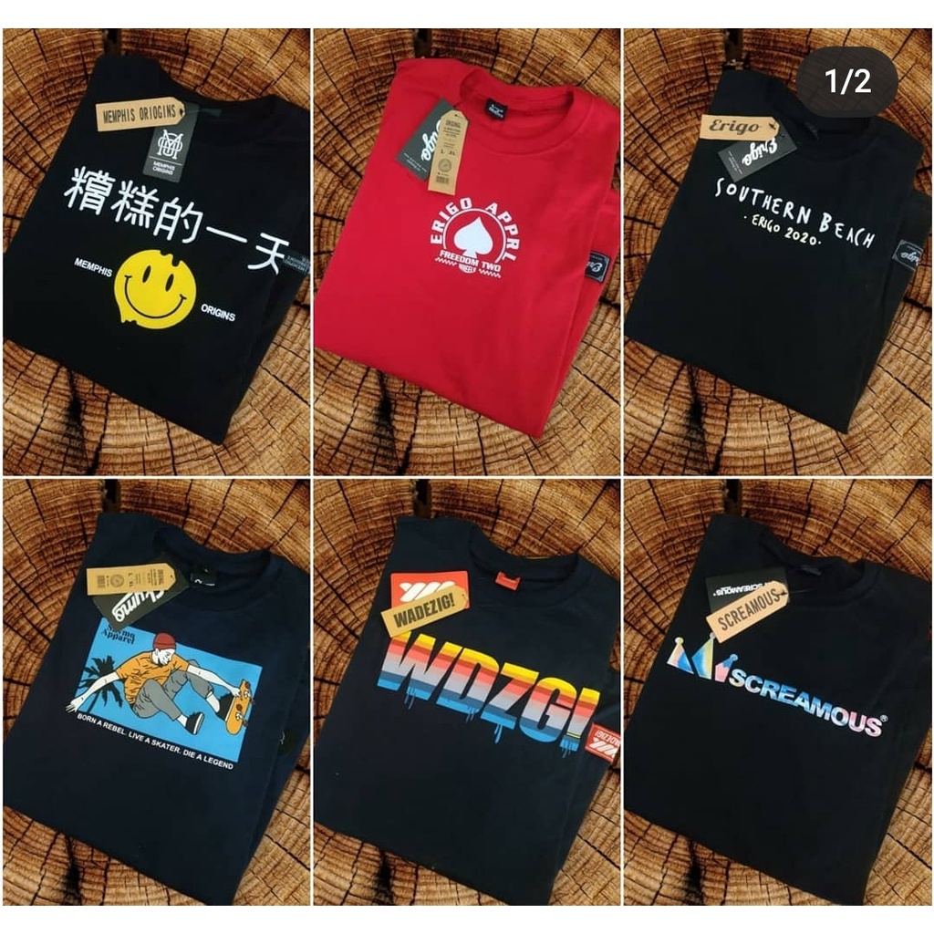 KAOS PRIA DISTRO BM ORI FULL COTTON 30S KUALITAS TERBAIK