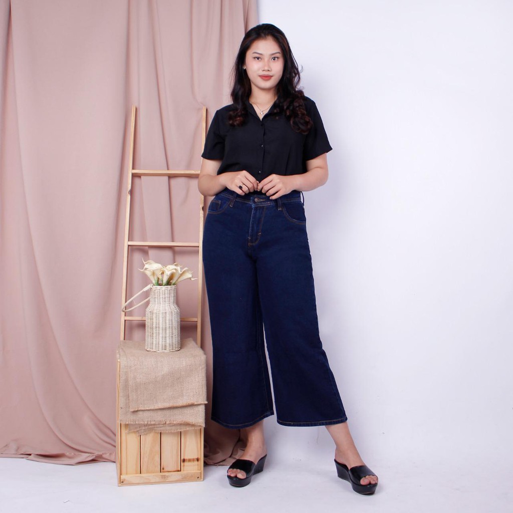 Kulot Jeans Dark Blue Jumbo