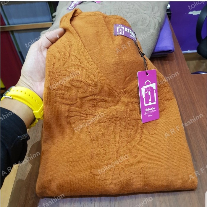 Sweater Rajut Wanita Sweater Rajut Wanita Korea Baju Rajut Wanita - Orange Stok Terbatas