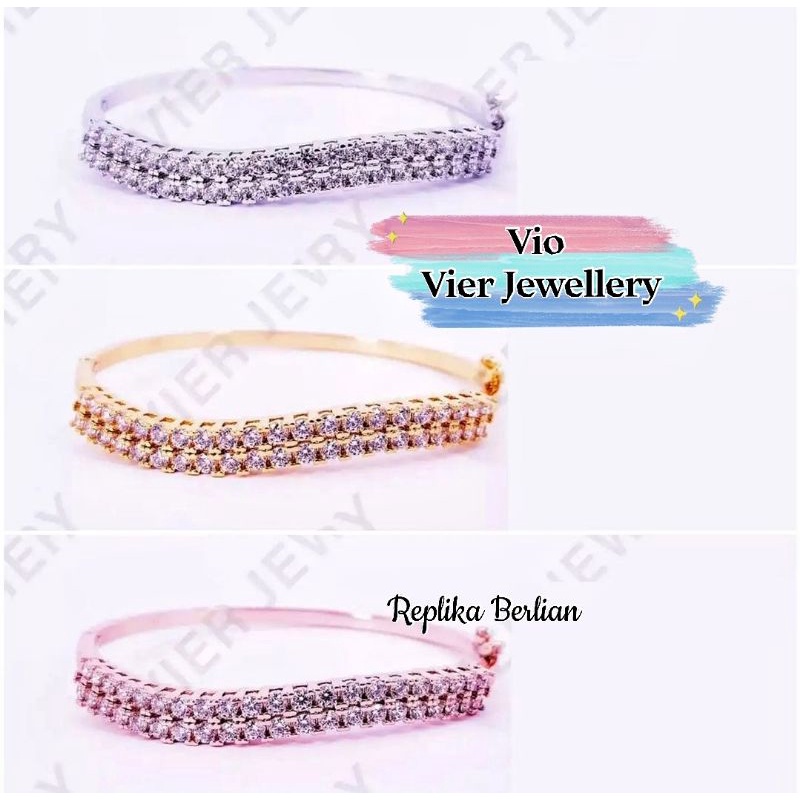 Gelang Bangle (Vier) Replika Berlian/Lapis Emas Diamond