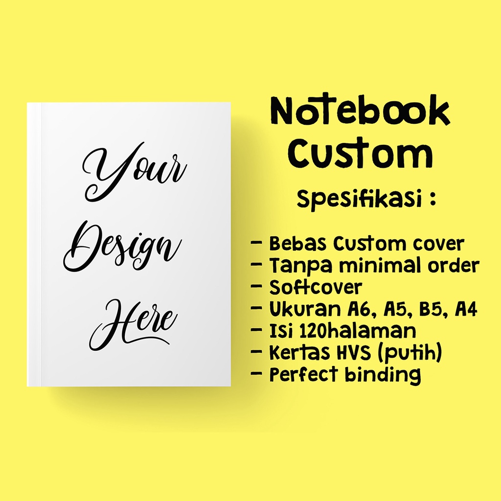 

Notebook Custom Bebas | Notebook Custom Satuan | Souvenir Notebook | Notebook Softcover Murah