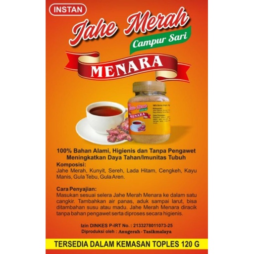 

JAHE MERAH BUBUK PLUS HERBAL MENARA