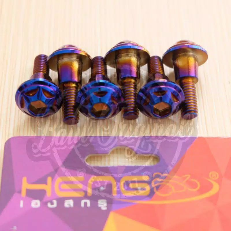 Baut probolt star cvt stainless nmax aerox set 6pcs original heng blue