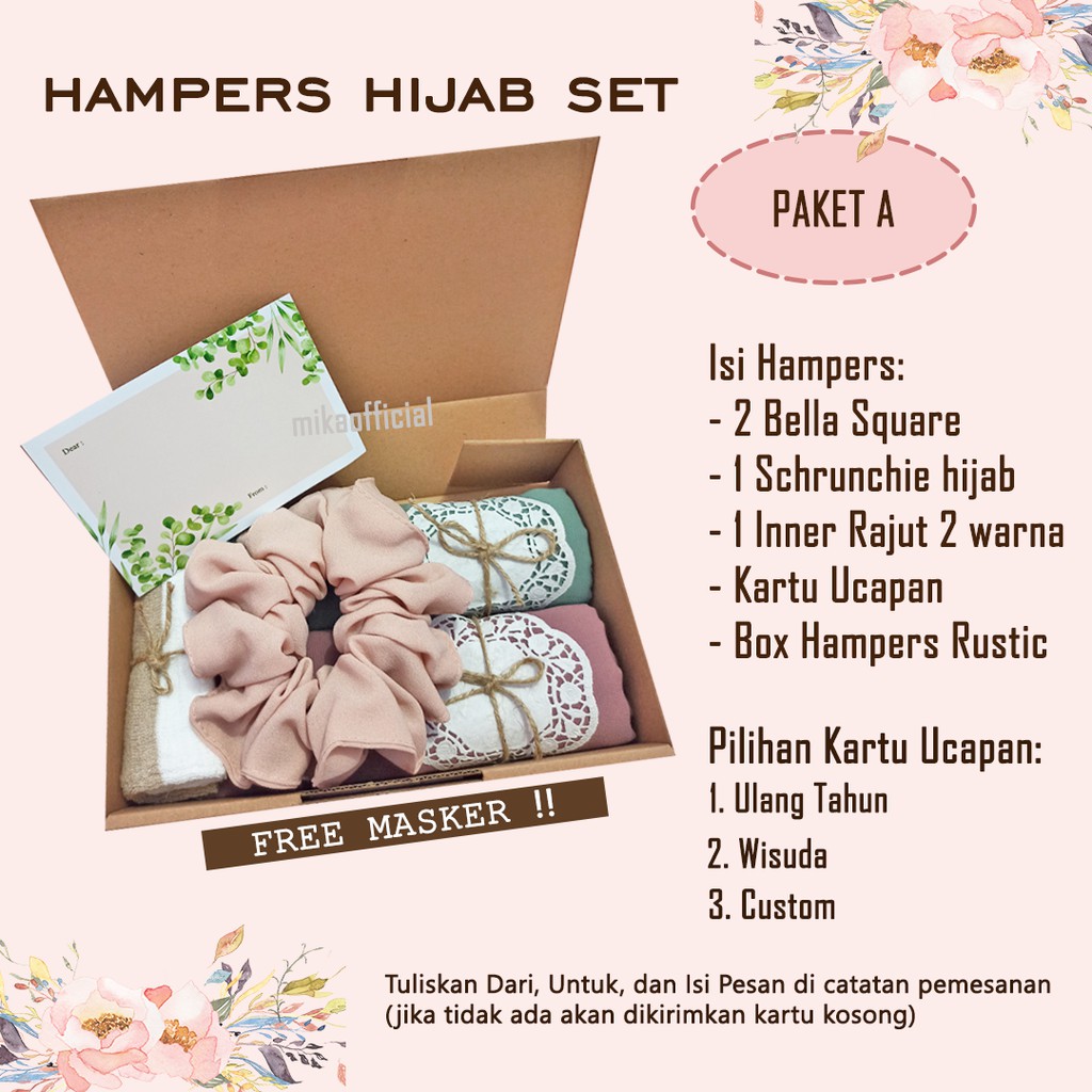 

HAMPERS HIJAB SET / KADO HIJAB / KADO ULTAH WISUDA WEDDING / GIFT BOX MURAH