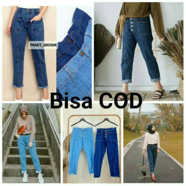 1KG BISA 4PCS BAGGY JEANS SAKU  POCKET RAWIS JEANS  