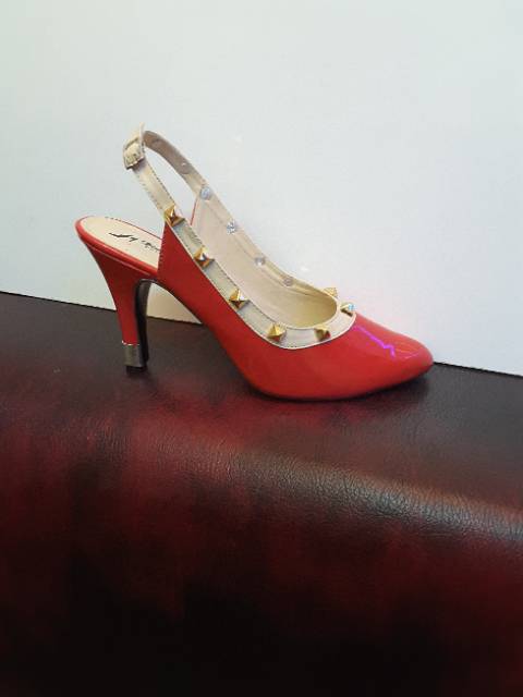 (COD) HIGH HEEL PIRAMID STOODE Kode pd307 merah (realpict geser)