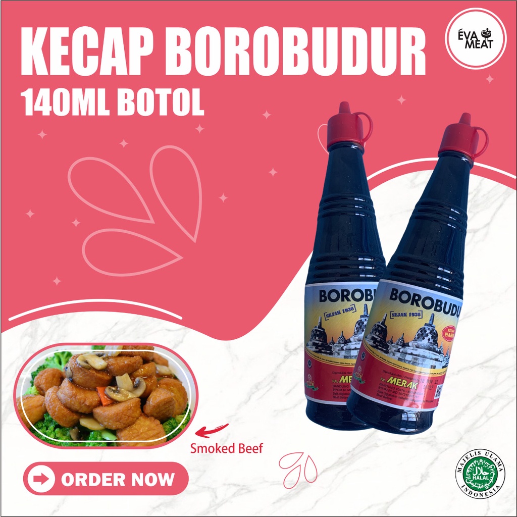 

Borobudur kecap manis 140 ml / kecap manis / kecap kedelai manis / kecap borobudur / kecap manis botol / kecap botol / kecap botol kecil / kecap botol plastik