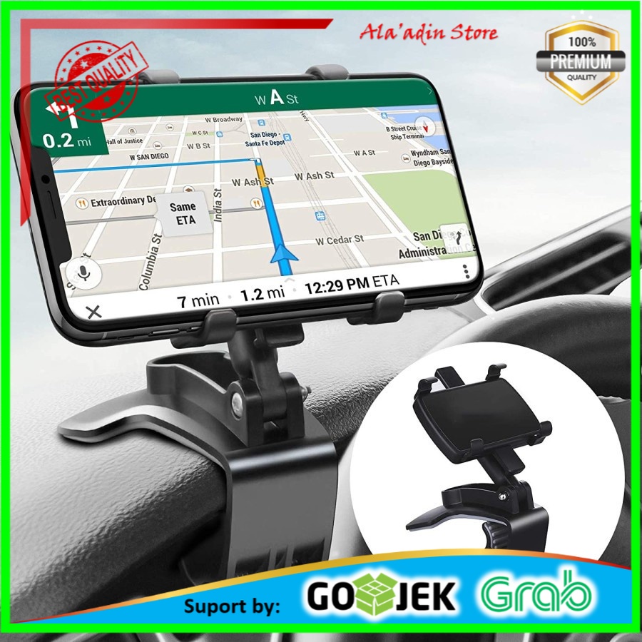 Cuci Gudang Holder Hp Mobil Jepit Dashboard Spion 360 Derajat Car Phone Holder