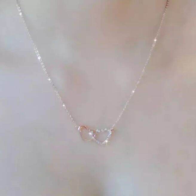 promo kalung love double gold bahan titanium anti karat