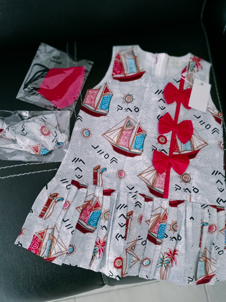 Nea Cotton Kutung Dress Olin Sailor O-09 Dress Batik Kutung Modern Anak Perempuan Cewe Cewek