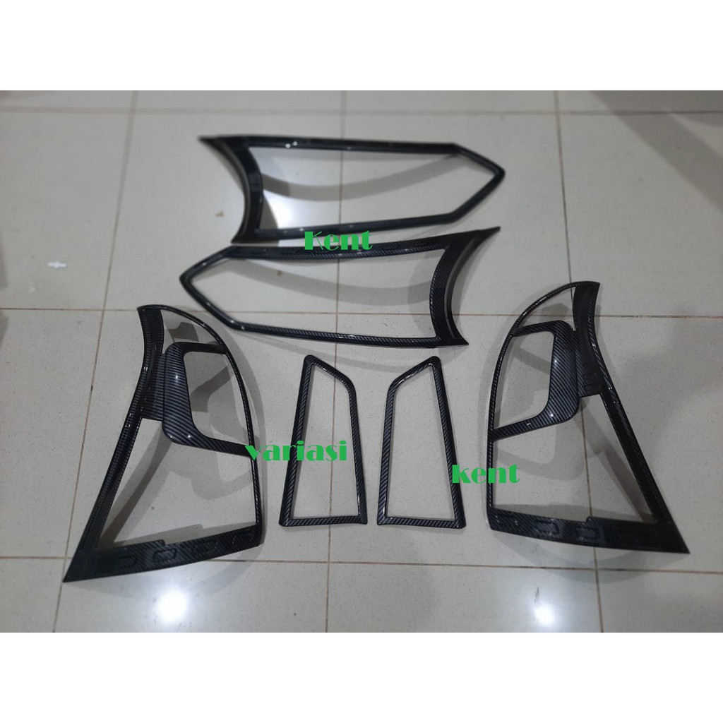 PAKET GARNISH LAMPU DEPAN BELAKANG GRAND NEW AVANZA 2015 CARBON