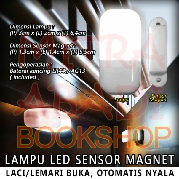 Lampu LED Sensor Magnet Pintu Lemari - Laci Otomatis