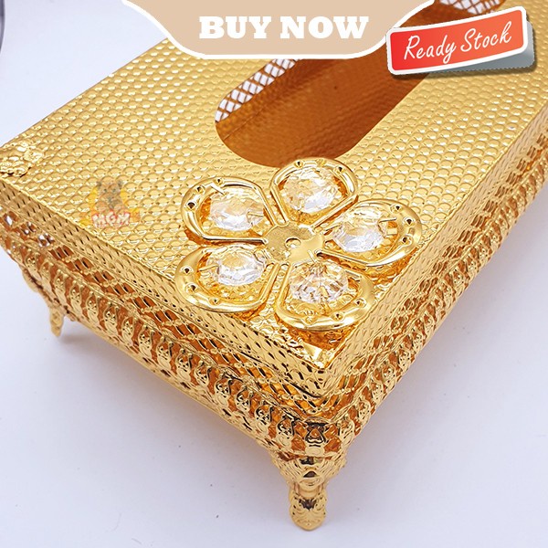 LUXURY Metal Klasik Gold Tempat kotak tisu Tissue Box elegant Melati