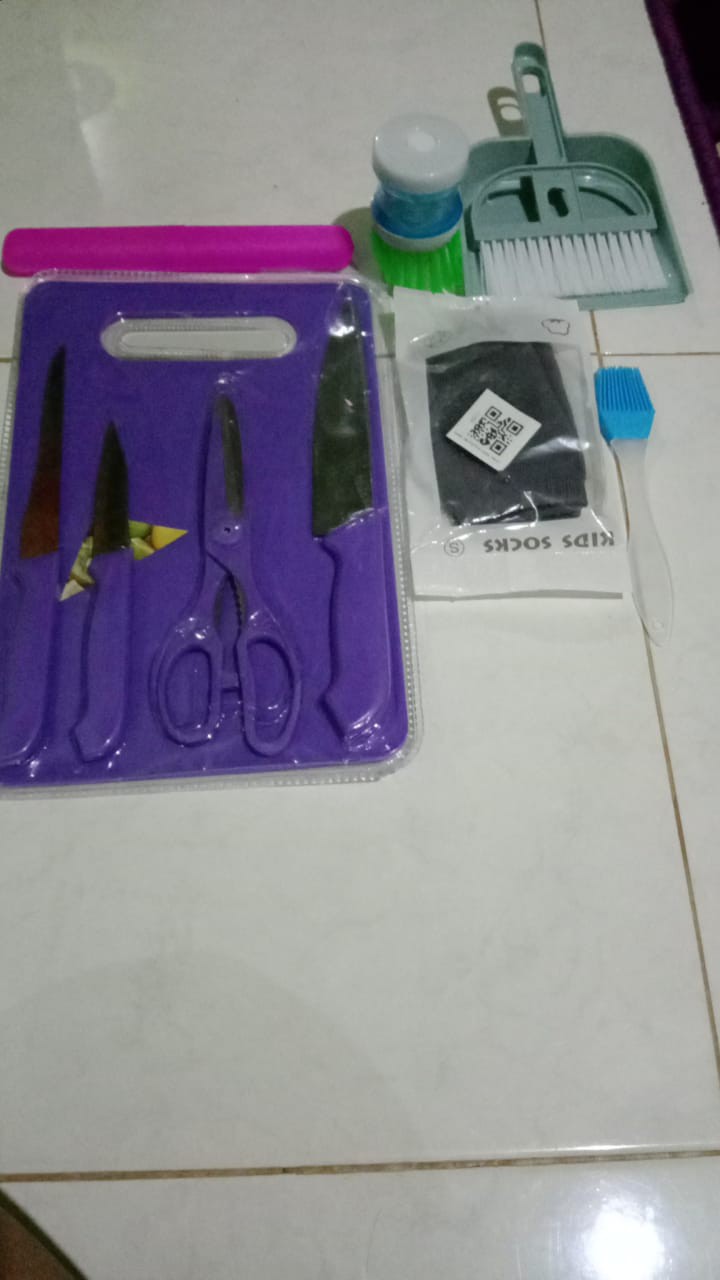 Pisau Set Gunting Talenan 5in1 Set Talenan Dapur Plus Pisau Dan Gunting Pisau + Gunting 5 In 1 Masak