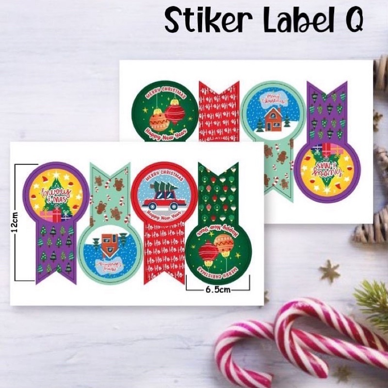 

Stiker Label Q christmas natal tahun baru cookies brownies cake kemasan packaging